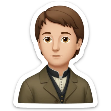 Johann Gottlieb Fichte philosopher three-quarter view brown hair, sliglty elegant sticker