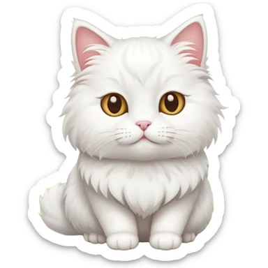White rural cat with farm background sticker