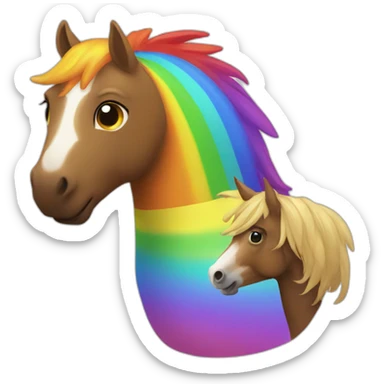 rainbow and a horse sticker