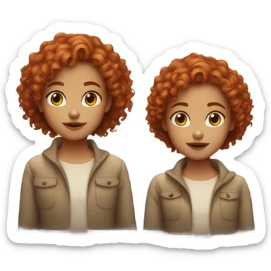 Girl with Curly red hair and hazel eyes sticker
