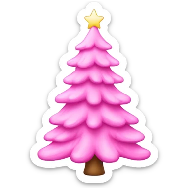 Pink Christmas tree sticker