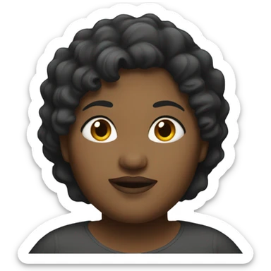 Fat black lady ￼with short hair  sticker