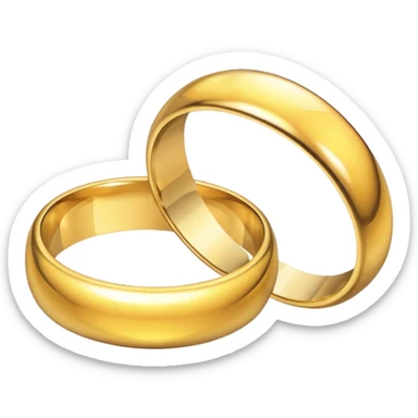 Broken wedding ring  into two piece  sticker