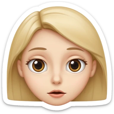 Big eyes and a straight line mouth sticker