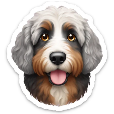 bernedoodle with two different colored eyes sticker