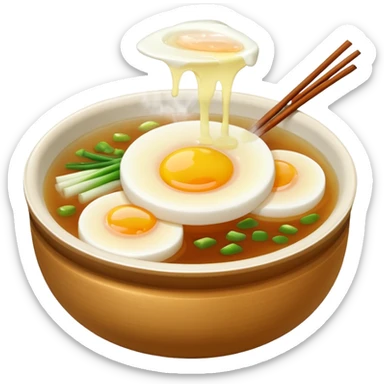 Make an emoji of tteokguk, a traditional Korean food. sticker