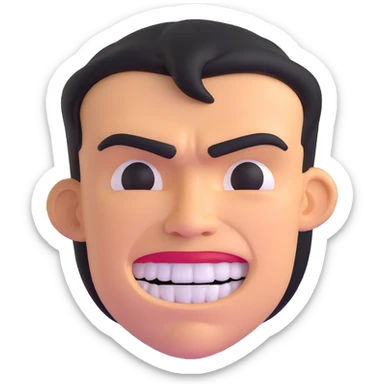 face with clenched teeth and furrowed brow sticker
