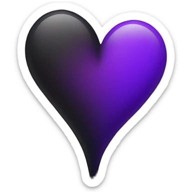 Half black and Purple Heart sticker