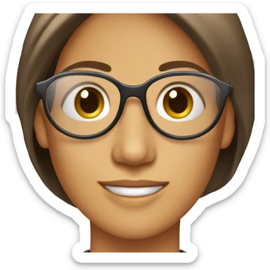 Lentes ovalados cafés femeninos sticker