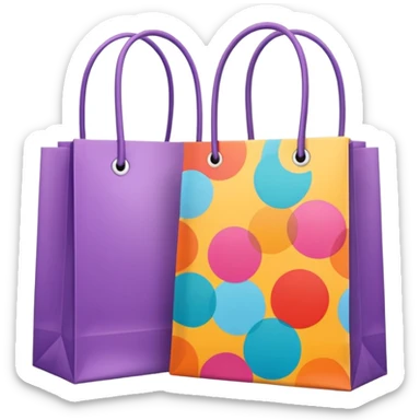 2 aesthetic shopping bag with pattern sticker