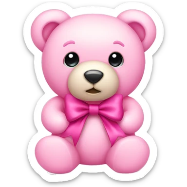 pink teddy bear with pink bow sticker