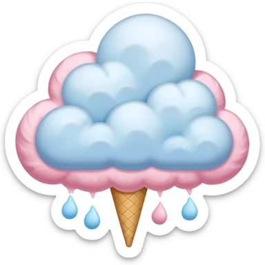 Clouds pastel colored like cotton candy sticker