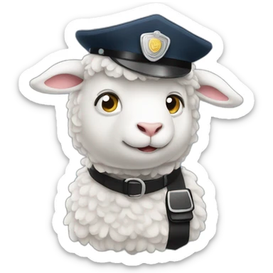 Lamb as a policeman sticker