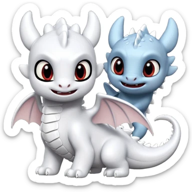 toothless and light fury sticker