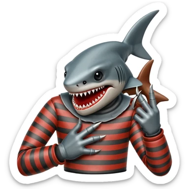 Freddy Krueger shark finger glove sticker