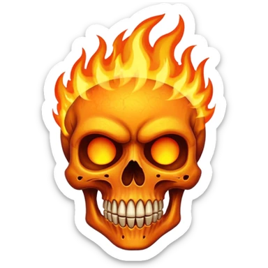 flaming skull sticker