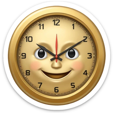 A clock smiling and handsome sticker