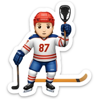 A hockey player that has the last name berg and the number 87 sticker