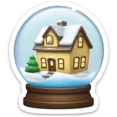 snow globe with a house inside and snowing sticker