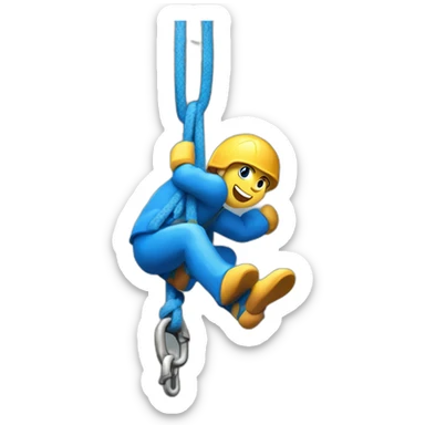 blue things for belaying while climbing style sheet sticker