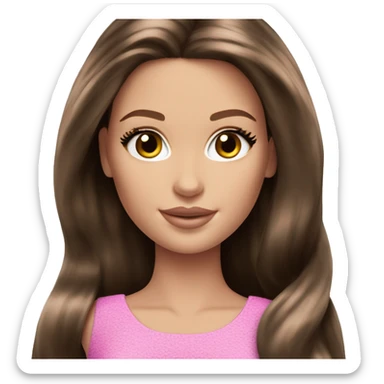 Beautiful Barbie brunette fair skin sticker