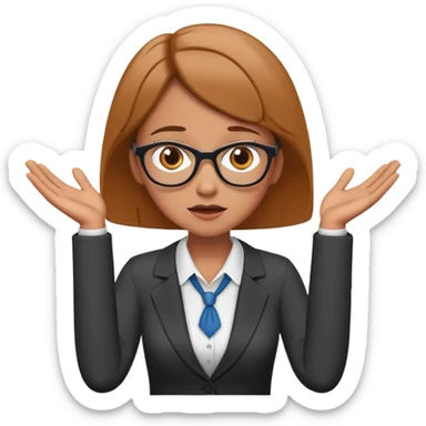 Puzzled female accountant spreading her arms to the sides sticker