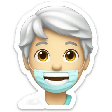 patient at the dentist clinic sticker