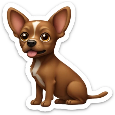 A tiny brown dog with huge ears sticker