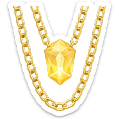 fantasy magic heavenly golden chains low poly sticker