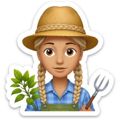 braided haired gardener sticker