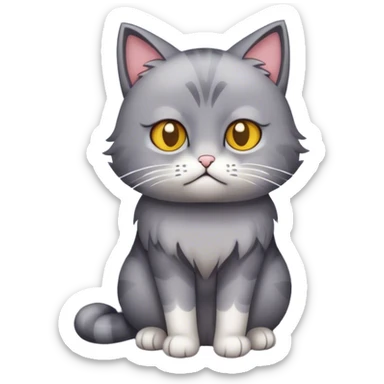 sad cat in snow sticker