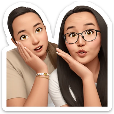 girls with striking features sticker