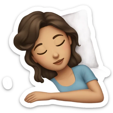 Brunette girl sleeping sticker