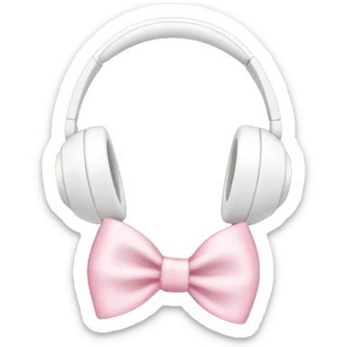 White headphones with soft pink bow sticker