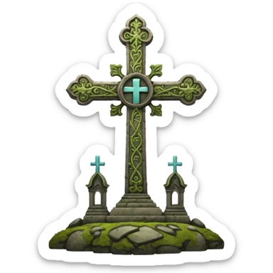 Dark Fantasy church cross sticker