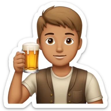 Young man drinking Beer sticker
