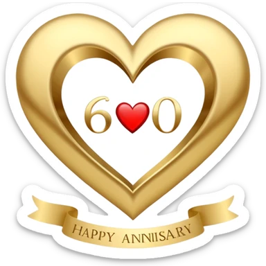 60th wedding anniversary card sticker