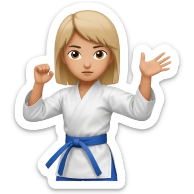hand drawn girl karate kick sticker