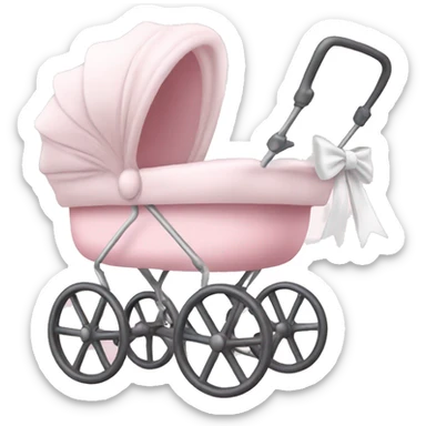 Elegant light pink stroller with white bow sticker