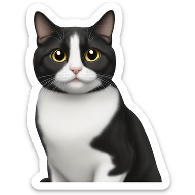 A tuxedo cat sitting next to a tabby cat  sticker