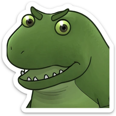 make a dinosaur like Barney but green sticker