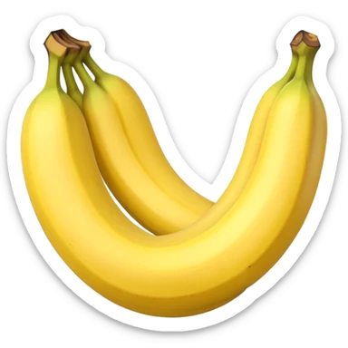 Make a banana emoji exactly like the reference image, in iOS emoji style. sticker