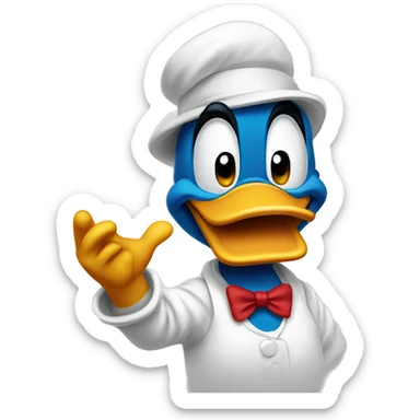 Donald Duck with thumbs down sticker