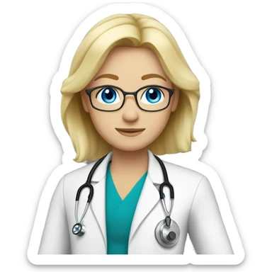 Blonde haired blue eyed doctor sticker