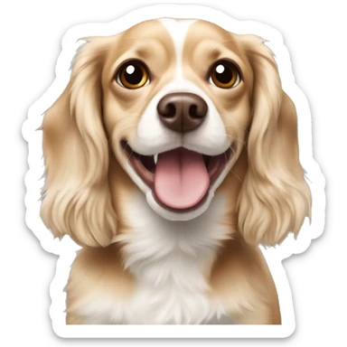 Tan and white chihuahua cocker spaniel mix happy sticker