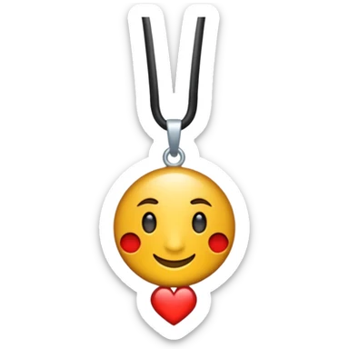 Kırmızı ince uçlu kolye şeklinde sarkaç sticker