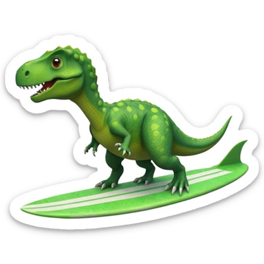 Dino surfing sticker
