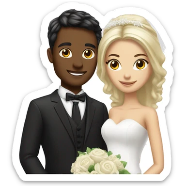 Groom brunette and bride blonde sticker