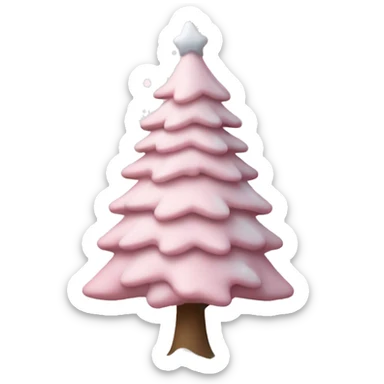 light pink christmas tree with snow sticker