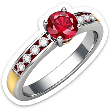 glitter rubi diamond married ring prata sticker